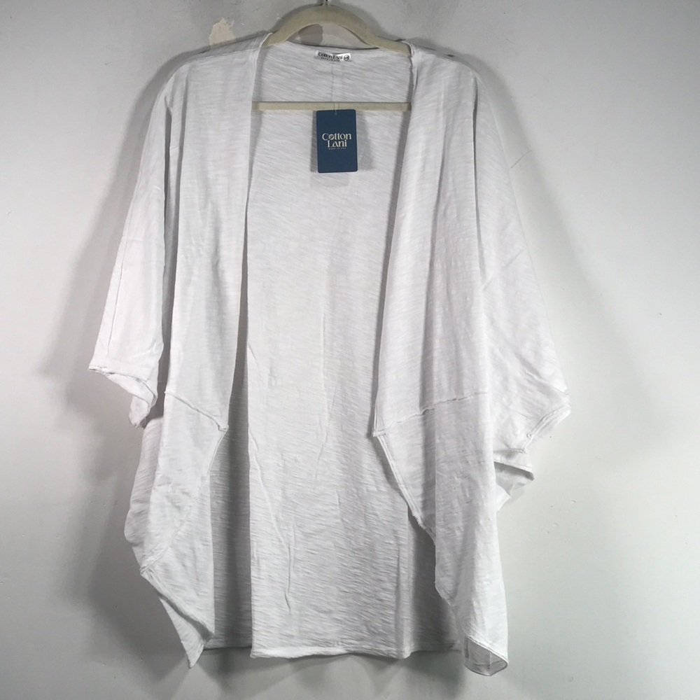 Cotton Lani Open Front Cardigan, Women's Size OS - White